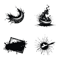 A silhouette of effect and drop Icon vector on a white background