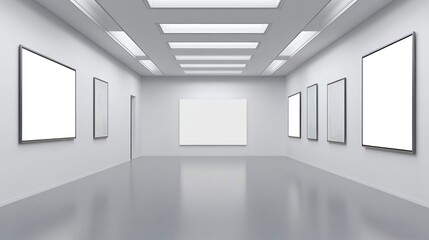Empty gallery frames modern minimalist interior design