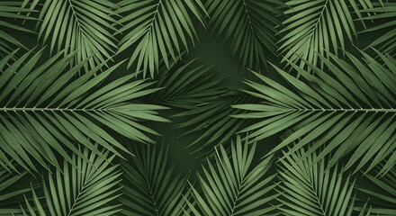 Palm Fronds Arranged in Symmetrical Pattern Overhead