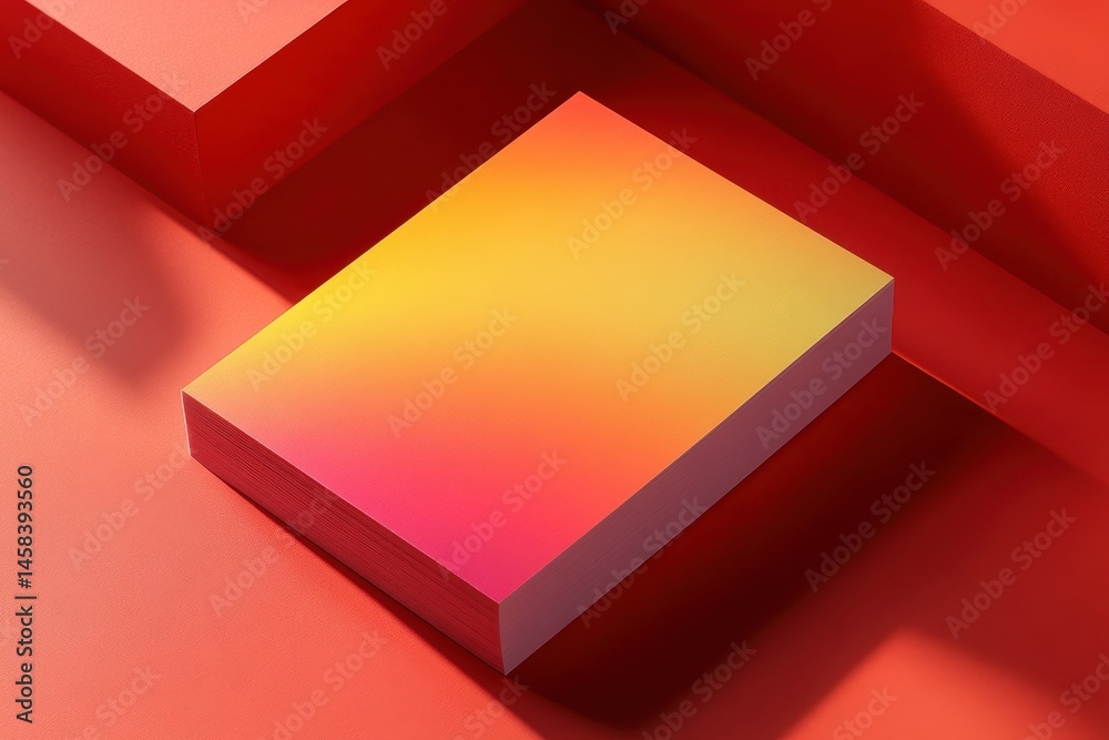 Poster abstract gradient square on red: a mesmerizing display of an abstract gradient square bathed in warm