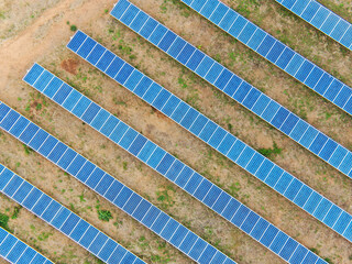 Solar farm in Malawi, Africa. It is a 20 mega watt farm that will produce electricity for the...