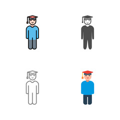 Unique Student Standing Vector Icon