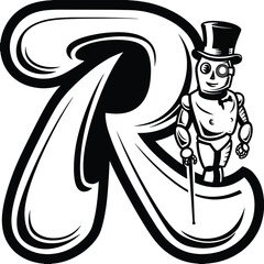 Refined Rebel The Elegant Cyborg Gentleman vector file