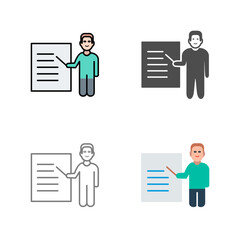 Unique Male Presenter Vector Icon