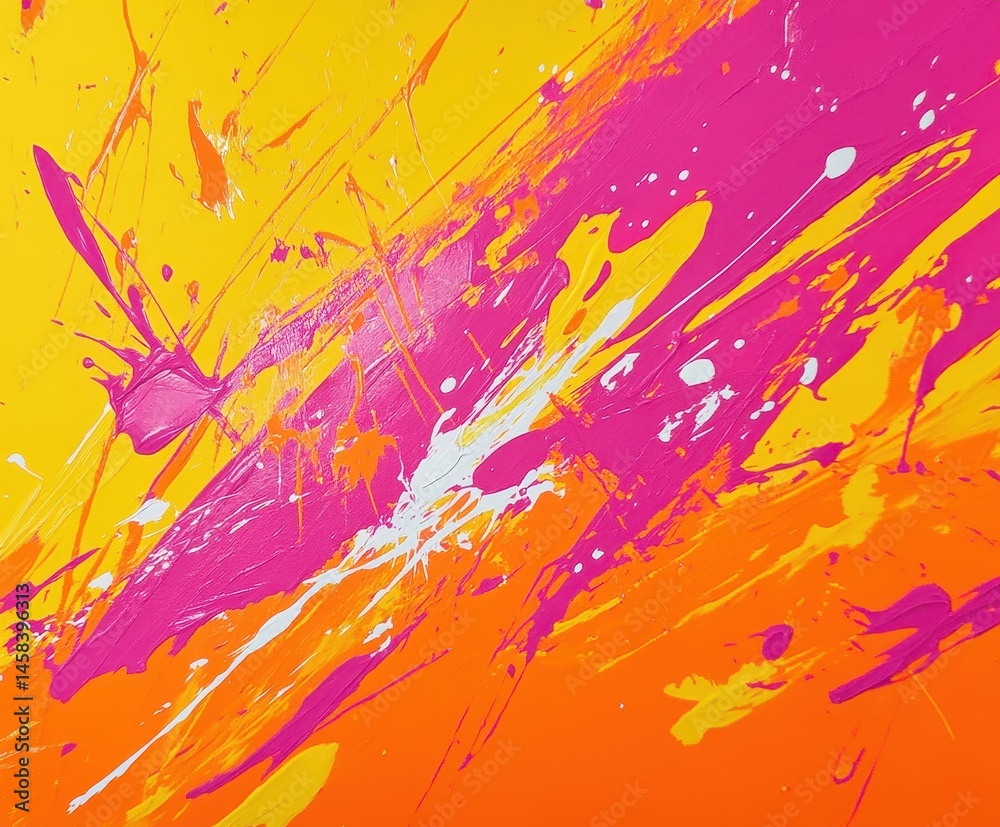 Poster abstract art splatter: a vibrant display of abstract art, featuring a dynamic splatter of colors, cr
