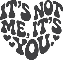 Typography Heart shape Retro Groovy Relationship Quote vector file for t-shirt design