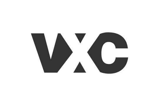VXC logo design. Initial letter V X C bold font style for tech startups, consulting, corporate branding. Creative company name, headlines typography identity, trendy logotype.