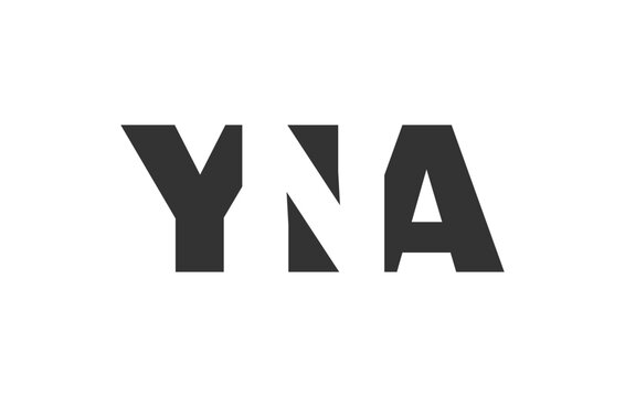 YNA logo design. Initial letter Y N A bold font style for tech startups, consulting, corporate branding. Creative company name, headlines typography identity, trendy logotype.