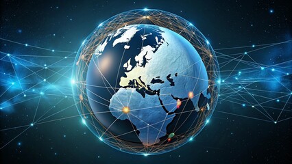 earth globe on black background