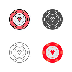Unique Poker Chips Vector Icon