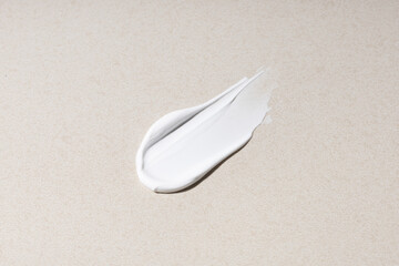 Cream Texture Makeup on grey background