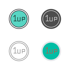 Unique 1UP Vector Icon