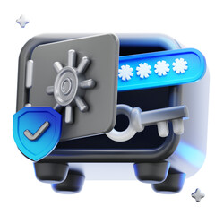 Password Vault 3D Illustration