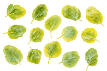 Fresh, vibrant leaves, various shades of green and yellow