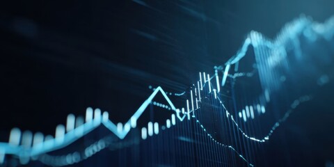 Naklejka premium Economic Indicators Line Graphs on Abstract Background