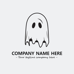 Ghost face icon illustration black and white vector image