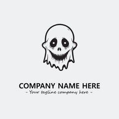 Ghost face icon illustration black and white vector image