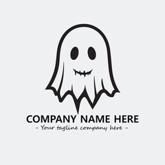 Ghost face icon illustration black and white vector image