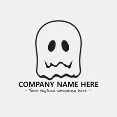 Ghost face icon illustration black and white vector image