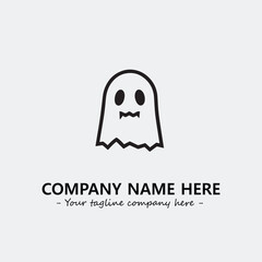 Ghost face icon illustration black and white vector image