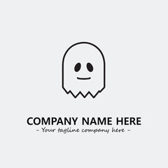 Ghost face icon illustration black and white vector image