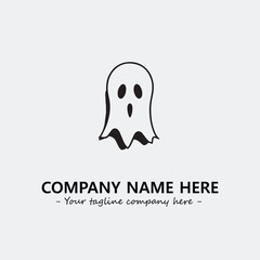 Ghost face icon illustration black and white vector image