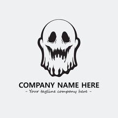 Ghost face icon illustration black and white vector image