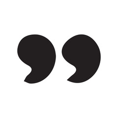 Vector black quote icon. Quotation signs isolated on white background. Talk bubble flat symbols. Vector illustration eps 10.