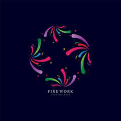 fire work logo icon vector template