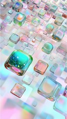 Glass Cubes Abstract, Colorful Transparent Cubes, 3D Rendered Cubes, Floating Cuboids, Iridescent Cubes, Modern Art, Abstract Design, Digital Art, Cube Cluster, Geometric Shapes, 