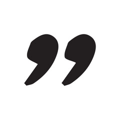 Vector black quote icon. Quotation signs isolated on white background. Talk bubble flat symbols. Vector illustration eps 10.