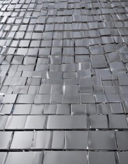 Obraz premium Reflective silver grid, sleek geometric design, wall, grid, background