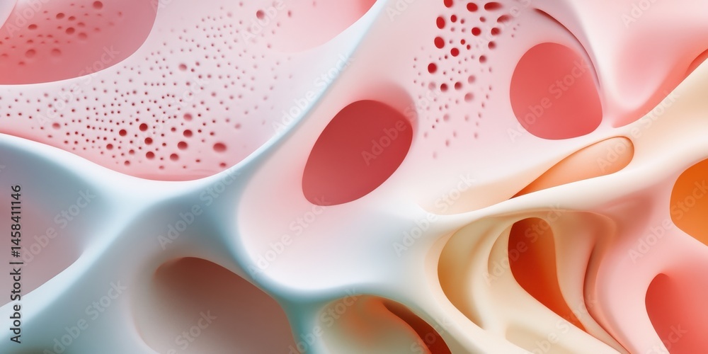 Fototapete abstract organic forms: an abstract, close-up shot reveals the intricate, multi-layered forms of a s