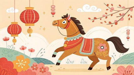 Obraz premium horse on the snow background