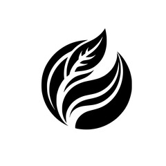 Elegant Black & White Leaf Logo Design for Nature-Related Brands