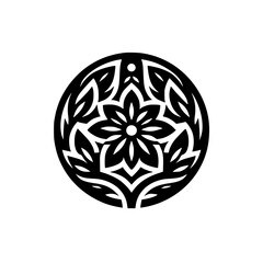 Black and White Floral Mandala: Elegant Design for Decorative Projects