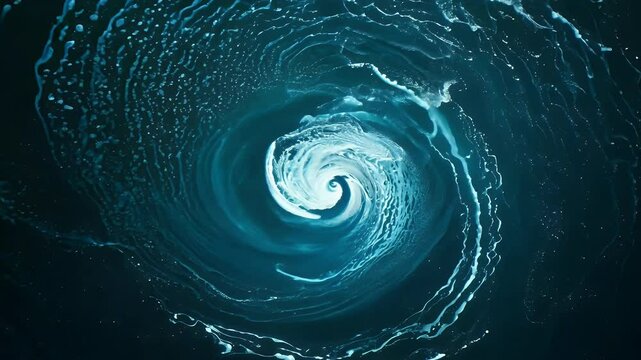 Cyclonic water currents forming repeating spirals