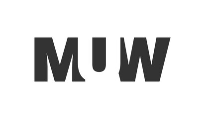 MUW logo design. Initial letter M U W bold font style for tech startups, consulting, corporate branding. Creative company name, headlines typography identity, trendy logotype.