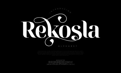Elegant vintage display font with artistic curves, perfect for packaging, editorial, and classy designs