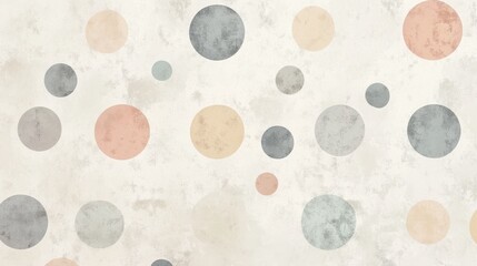 Abstract Polka Dot Delight: An artistic composition of pastel-colored polka dots floating on a textured backdrop, evoking a sense of whimsy and delicate charm.