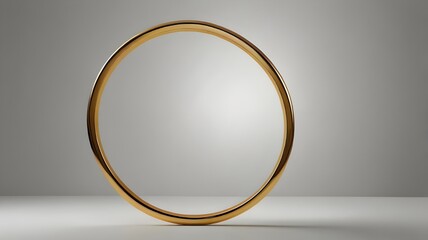 Simple white background with single floating gold circle in the center 