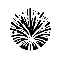 Abstract Black and White Fireworks Burst Illustration