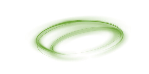 Naklejka premium Glowing Green Neon Ellipse – Circular Light Ring Frame with Radiant Lines of Speed, Abstract Motion Trail Effect, Bright Glow PNG on Transparent Background for Futuristic Illustrations
