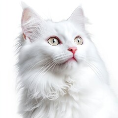 Photo of Turkish Angora Cat Isolated on white background