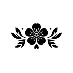 Minimalist Floral Illustration in Black and White: Elegant Design Element
