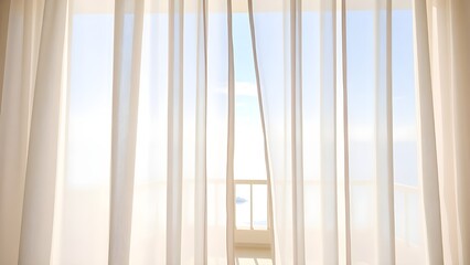 Summer Morning Light Shining Through Beachfront Window