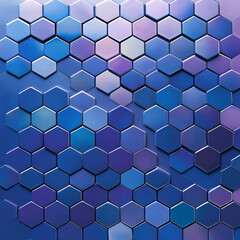 Fototapeta premium Geometric pattern design digital art abstract blue hexagonal shapes creative environment modern viewpoint