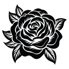 Rose Flower silhouette vector illustration