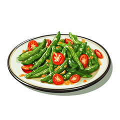 stir-fried french beans,vector