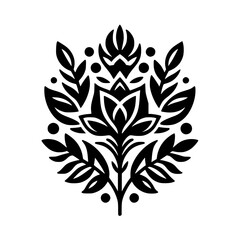 Elegant Floral Ornament: Black and White Vector Design
